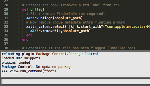 Running commands through the console