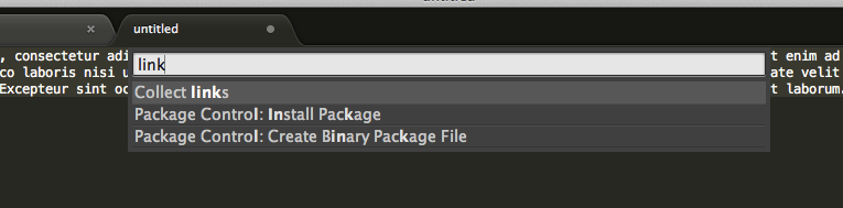 Running commands through the palette