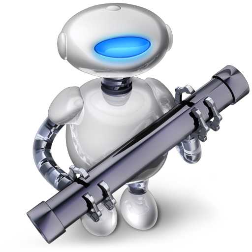 The friendliest-looking robot-with-a-giant-pipe you ever saw.