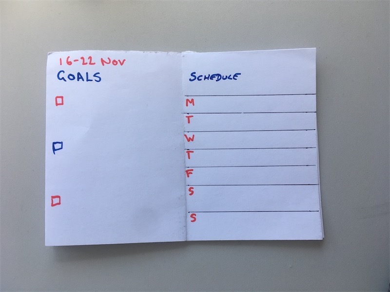 Behold, the productivity zine. Those are checkboxes on the left.